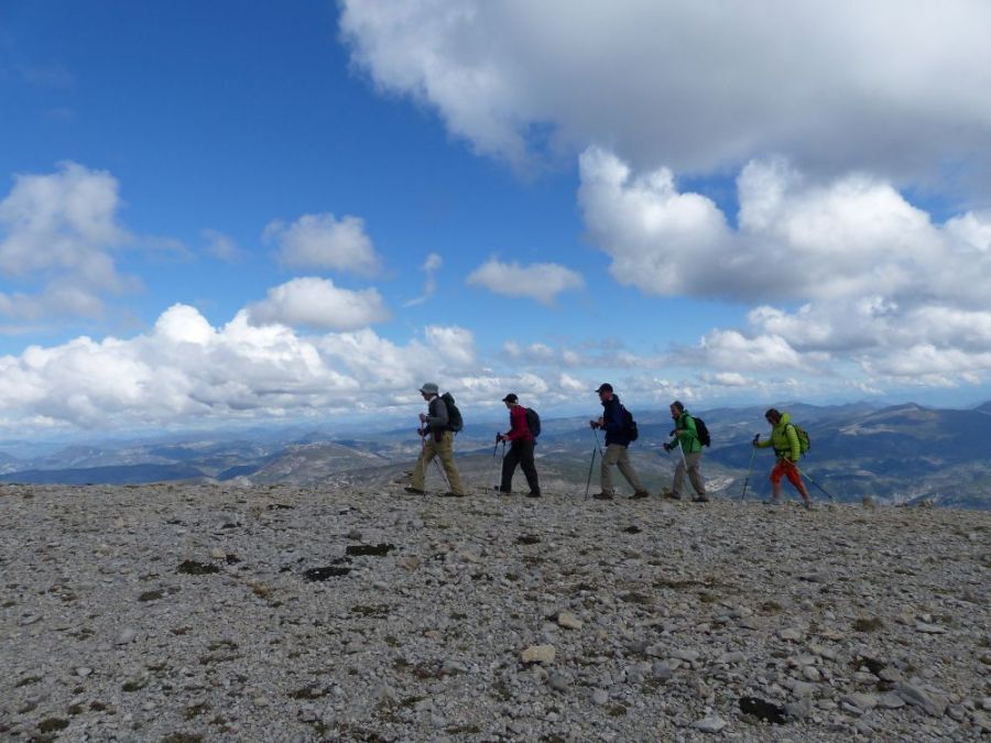 Hiking towards the summit of Mont Ventoux &copy;trekkinginthealpsandprovence.com